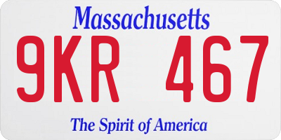 MA license plate 9KR467