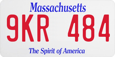 MA license plate 9KR484