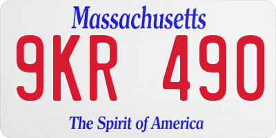 MA license plate 9KR490