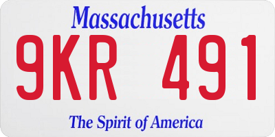 MA license plate 9KR491