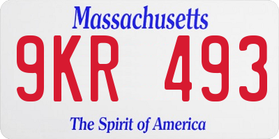 MA license plate 9KR493