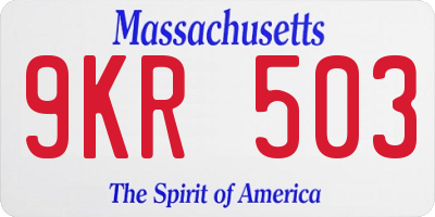 MA license plate 9KR503