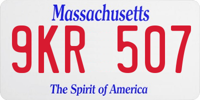 MA license plate 9KR507
