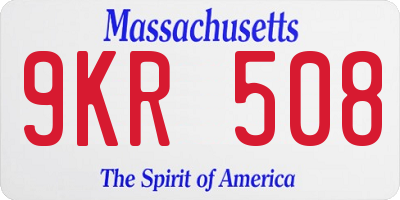MA license plate 9KR508