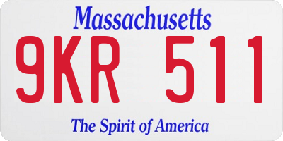MA license plate 9KR511