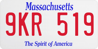 MA license plate 9KR519