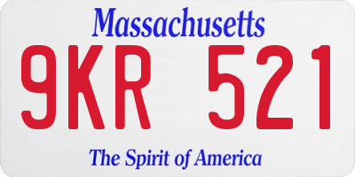 MA license plate 9KR521