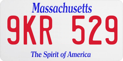 MA license plate 9KR529