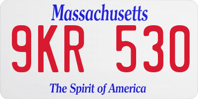 MA license plate 9KR530
