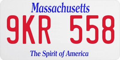 MA license plate 9KR558