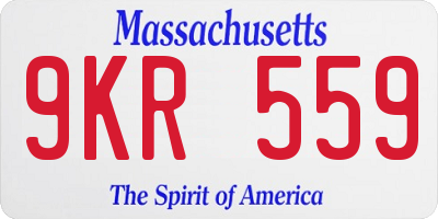MA license plate 9KR559