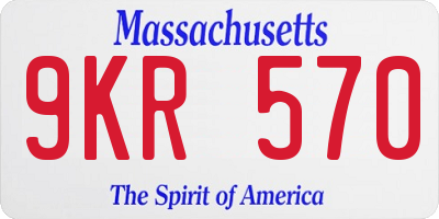 MA license plate 9KR570