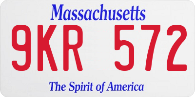 MA license plate 9KR572