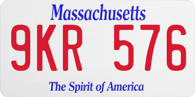MA license plate 9KR576
