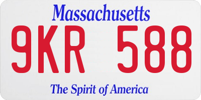 MA license plate 9KR588