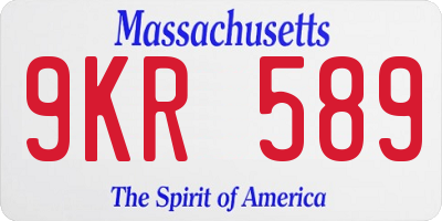 MA license plate 9KR589