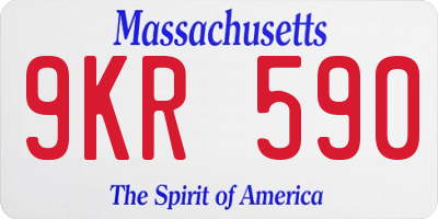 MA license plate 9KR590