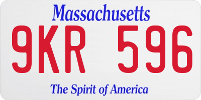 MA license plate 9KR596
