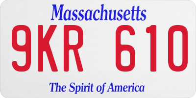 MA license plate 9KR610