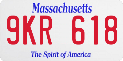 MA license plate 9KR618