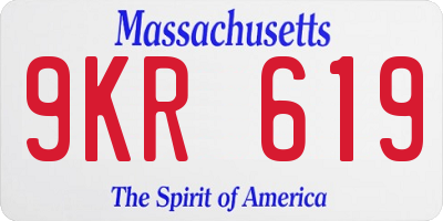 MA license plate 9KR619
