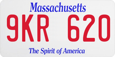 MA license plate 9KR620