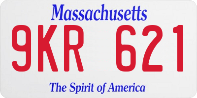 MA license plate 9KR621