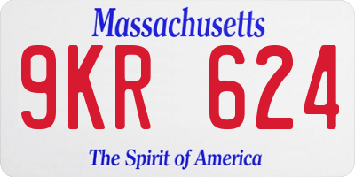 MA license plate 9KR624