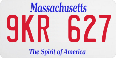 MA license plate 9KR627