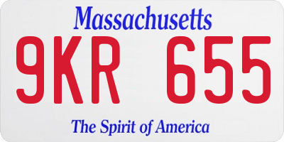 MA license plate 9KR655