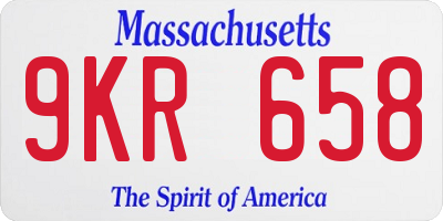MA license plate 9KR658