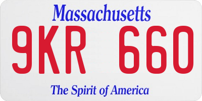 MA license plate 9KR660