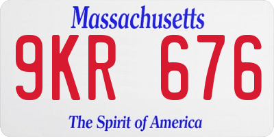 MA license plate 9KR676