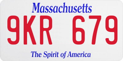 MA license plate 9KR679