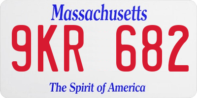 MA license plate 9KR682