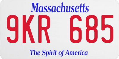 MA license plate 9KR685