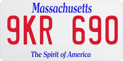 MA license plate 9KR690