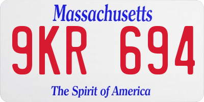 MA license plate 9KR694