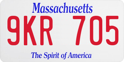 MA license plate 9KR705