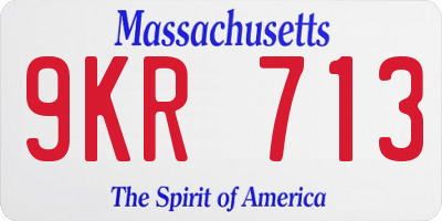 MA license plate 9KR713
