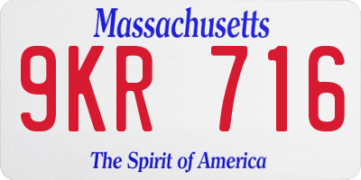 MA license plate 9KR716