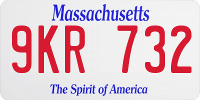 MA license plate 9KR732