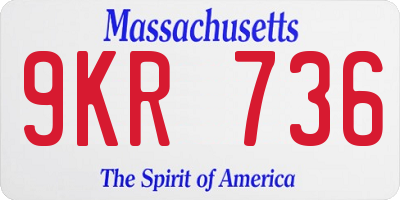MA license plate 9KR736