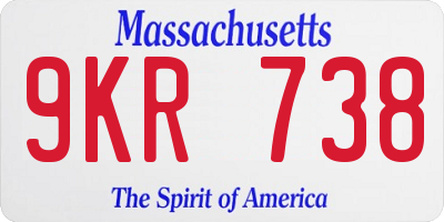MA license plate 9KR738