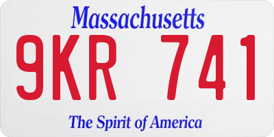 MA license plate 9KR741