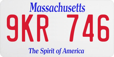 MA license plate 9KR746
