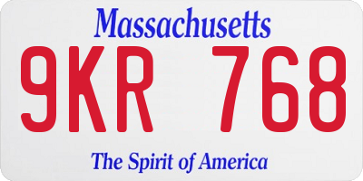 MA license plate 9KR768