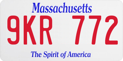 MA license plate 9KR772