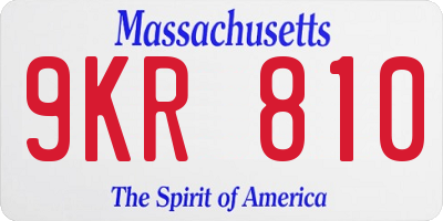 MA license plate 9KR810