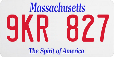 MA license plate 9KR827